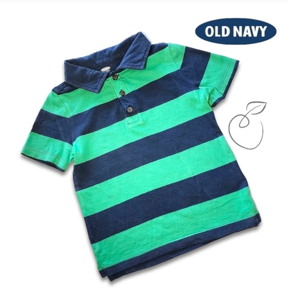 OLD NAVY GREEN & NAVY POLO SHIRT SIZE 3T - Picture 7 of 8